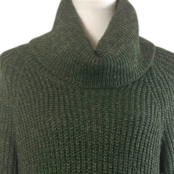 A New Day Target Sweater Tunic Turtleneck Chunky Knit Olive Green Women’s Size M - Picture 10 of 13